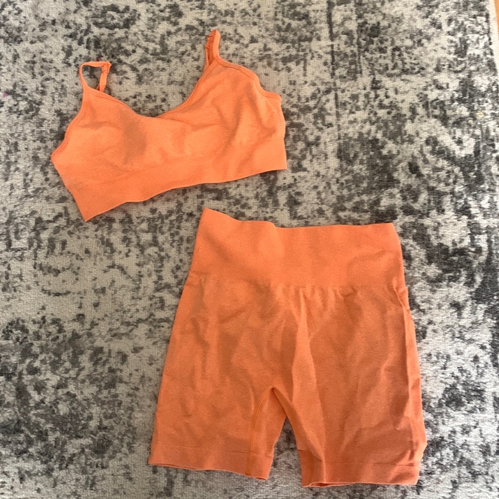 Neon biker short set